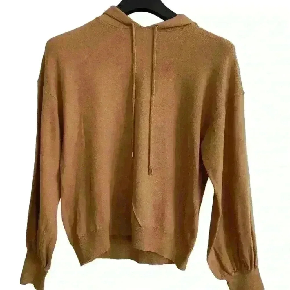 Workshop Republic Women’s Hoodie Sweater Size L Brown Casual Cozy Lightweight